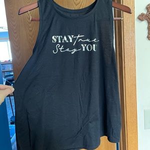Old Navy Active Black Tank XL “Stay true Stay you”